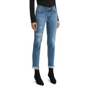 Levi's Women's Boyfriend‎ Jeans Cropped Distressed Blue 28X27